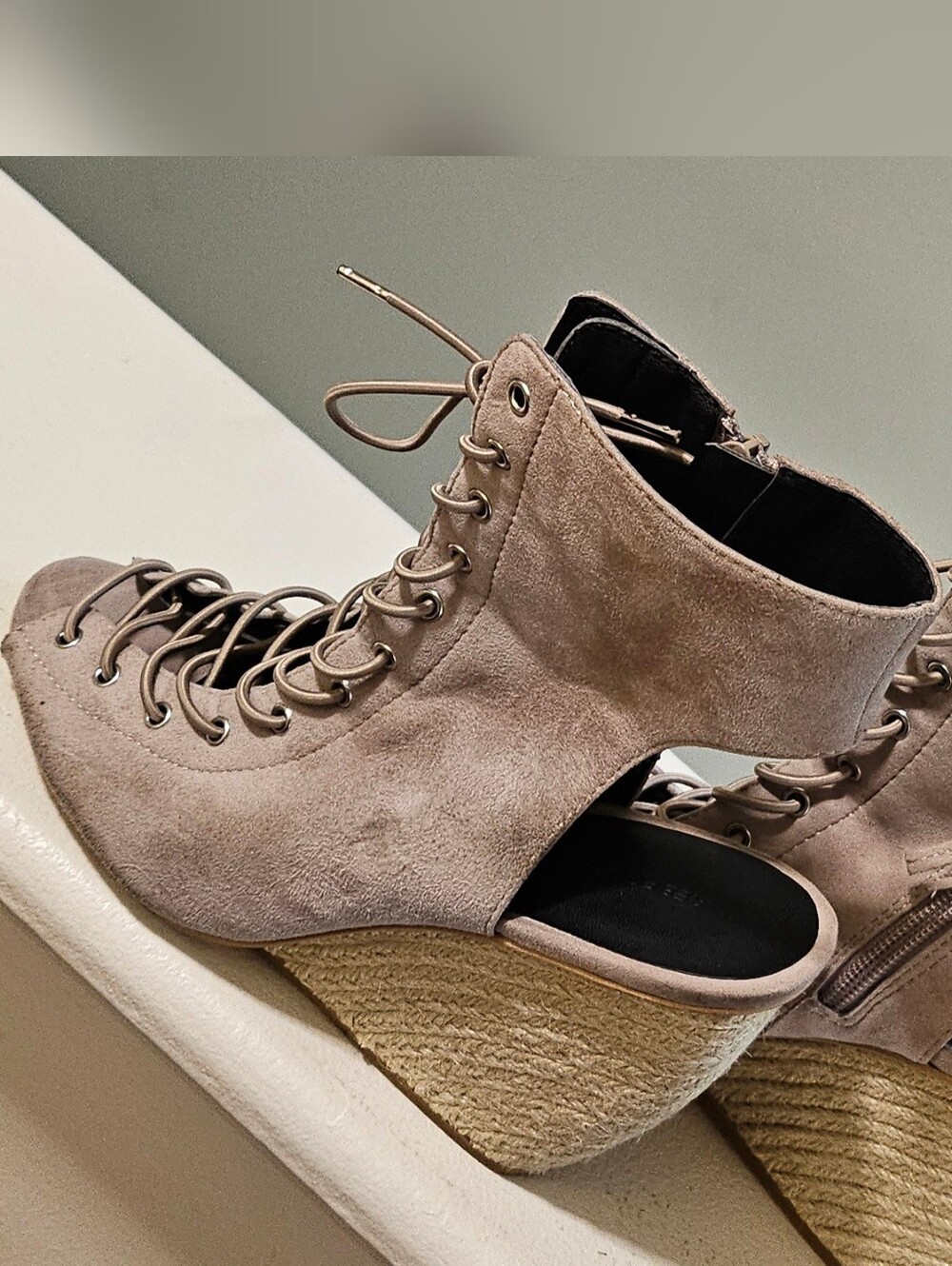 Rebecca Minkoff Women's Lace-Up Espadrille Wedge Sandals - Taupe